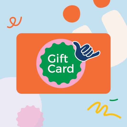 Gift card with a hand icon and 'Gift Card' text on a colorful background