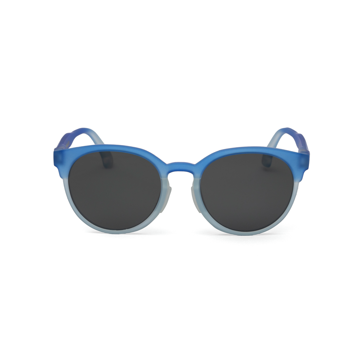 Blue kids and baby sunglasses with dark lenses on a white background