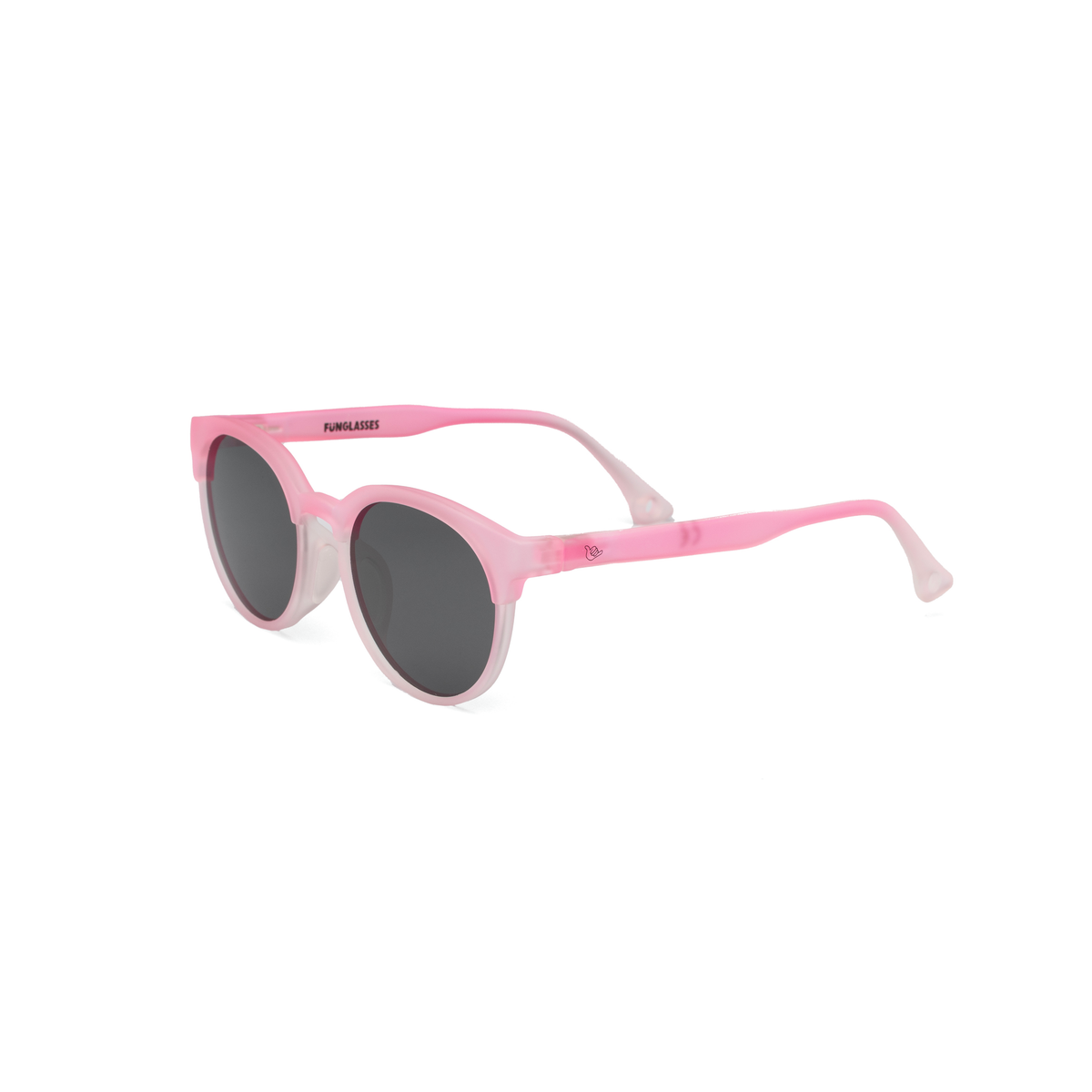 Beach Pink sunglasses with dark lenses on a white background