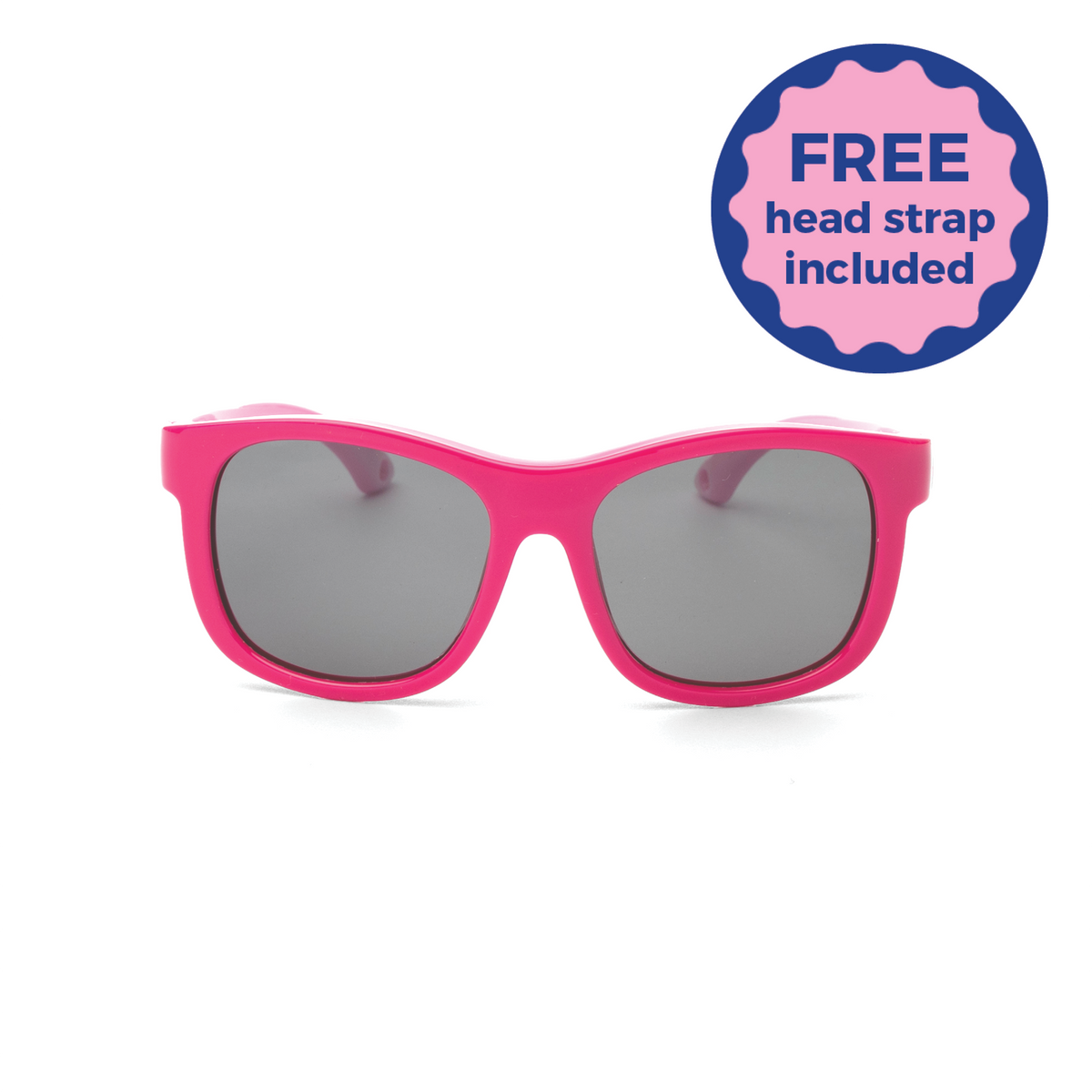 Two-tone Dark and Light Pink sunglasses with dark lenses on a white background