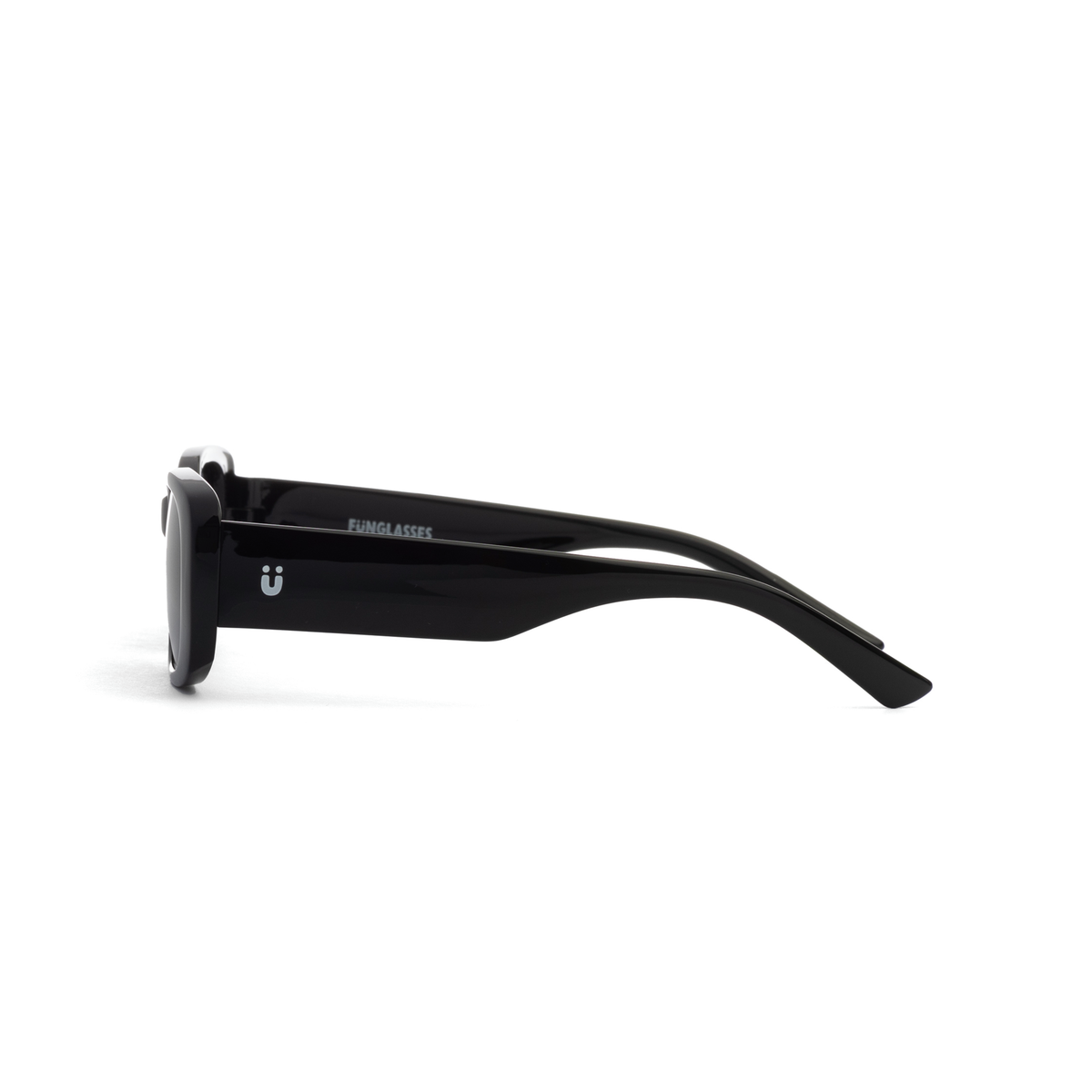 Black vibey kids and baby sunglasses with a logo on a white background - Vibe