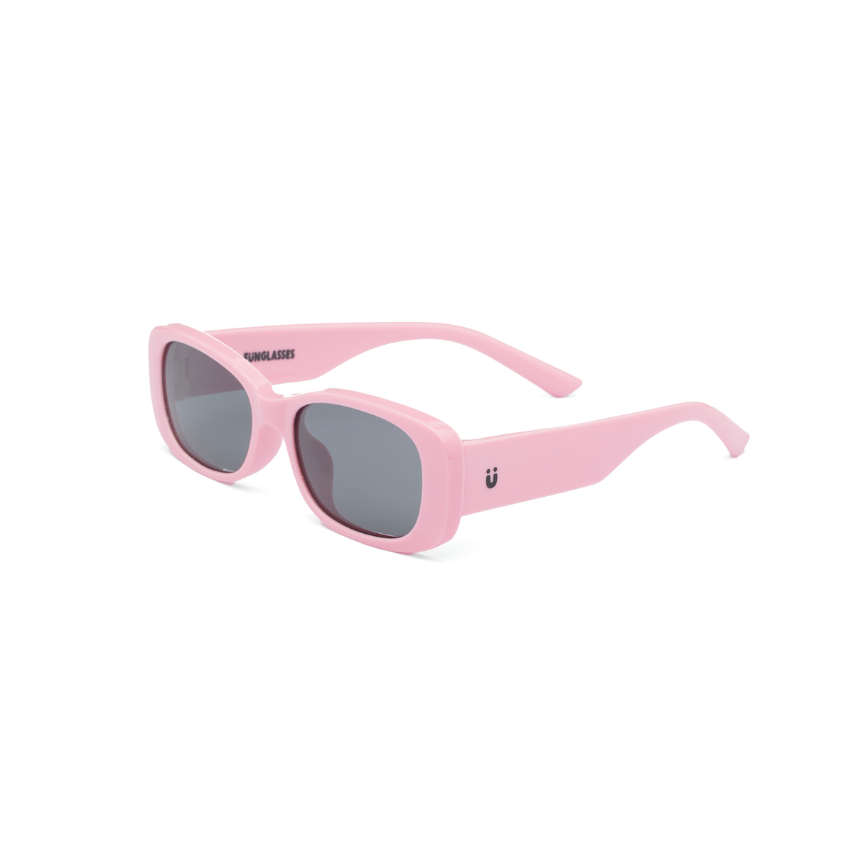 Pink vibey kids and baby sunglasses with a logo on a white background - Vibe